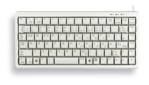 Corded G84-4100 Ultra-Low-Profile Compact Keyboard - USB + Ps/2 - Light Grey - Qwerty Uk