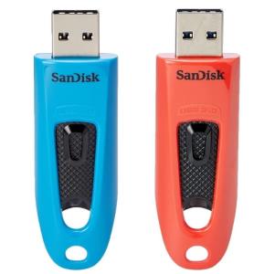 SanDisk Cruzer Ultra - 64GB USB Stick - USB 3.0 - Red - 2Pk
