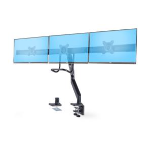 Crossbar Triple Monitor Desk Mount For Up To Three 27in Screens Vesa 75x75/100x100 Tool-less A