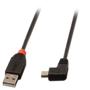 USB 2.0 Cable, Type A To Mini-b, 90 Degree Right Angle 50cm