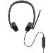 Headset - Wh3024 - On-ear Wired - USB-c Zoom Certified Certified For Teams - Black