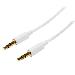 Audio Cable Slim 3.5mm Stereo - Male To Male 2m White