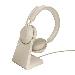Headset Evolve2 65 MS - Stereo - USB-A / BT - Beige - with Desk Stand