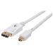Mini DisplayPort Cable Mini DisplayPort Male To DisplayPort Male White 2m