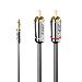 Audio Cable - 3.5mm Male To Dual Phono Male - Cromoline - 5m - Black